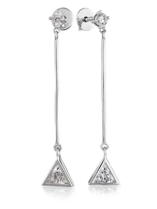 Серьги подвесные из серебра