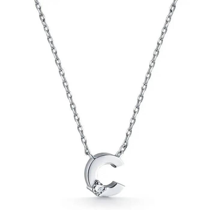 Цепь колье из белого золота