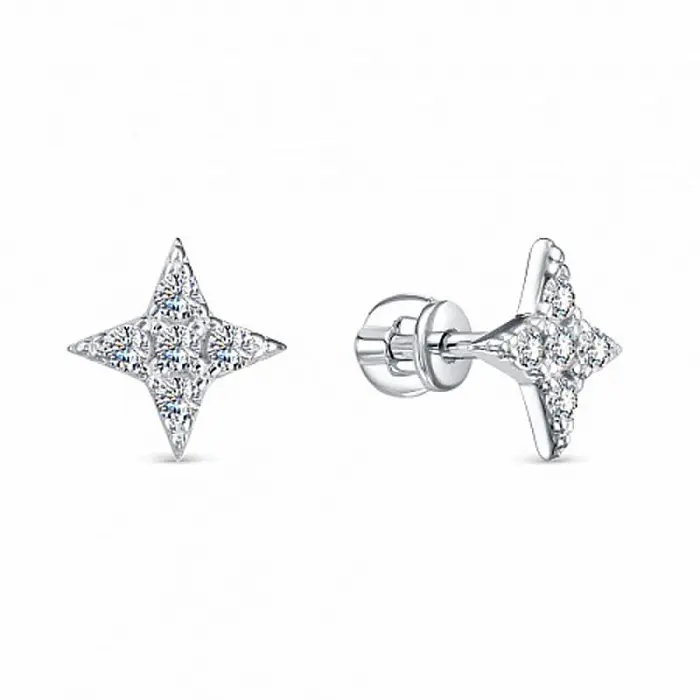 Серьги пуссеты из серебра