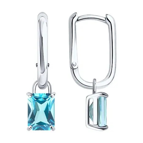 Серьги подвесные из серебра