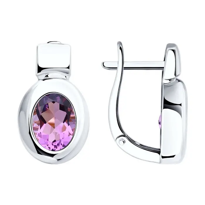 Серьги с английским замком из серебра
