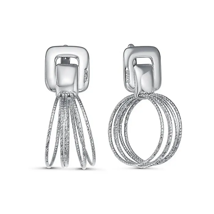 Серьги подвесные из серебра