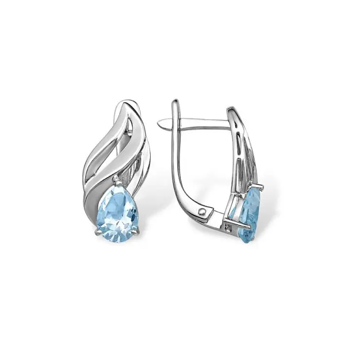 Серьги с английским замком из серебра