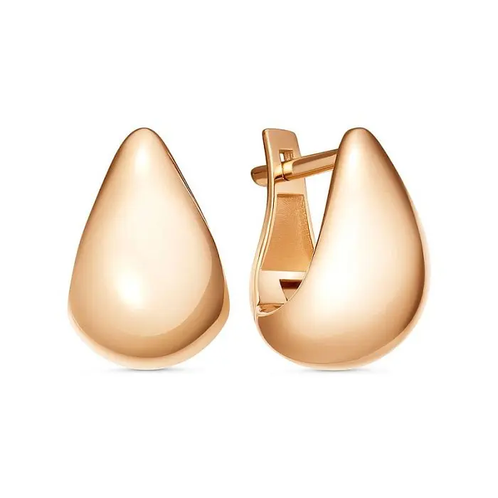 Серьги с английским замком из красного золота