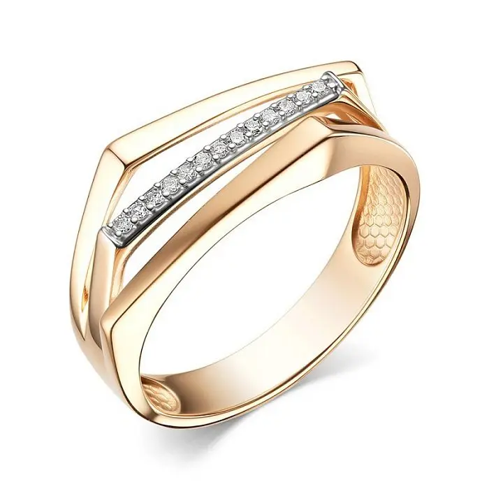 Кольцо декоративное из комбинированного золота