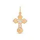 Подвеска крест из комбинированного золота