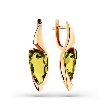 Серьги с английским замком из красного золота