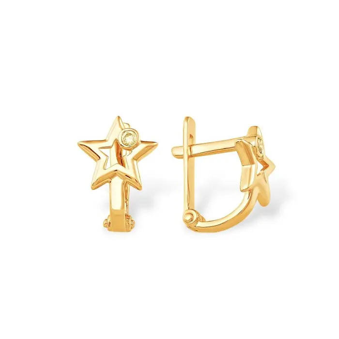 Серьги детские из красного золота