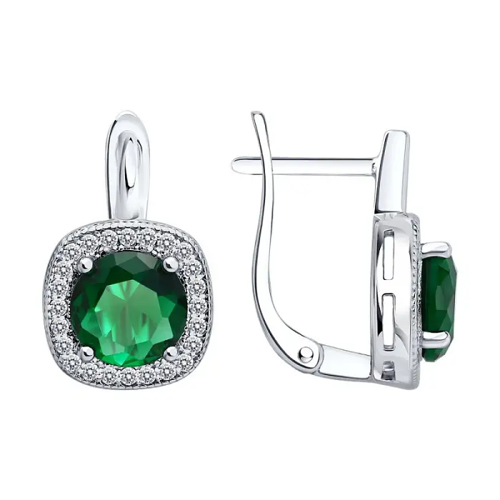 Серьги с английским замком из серебра