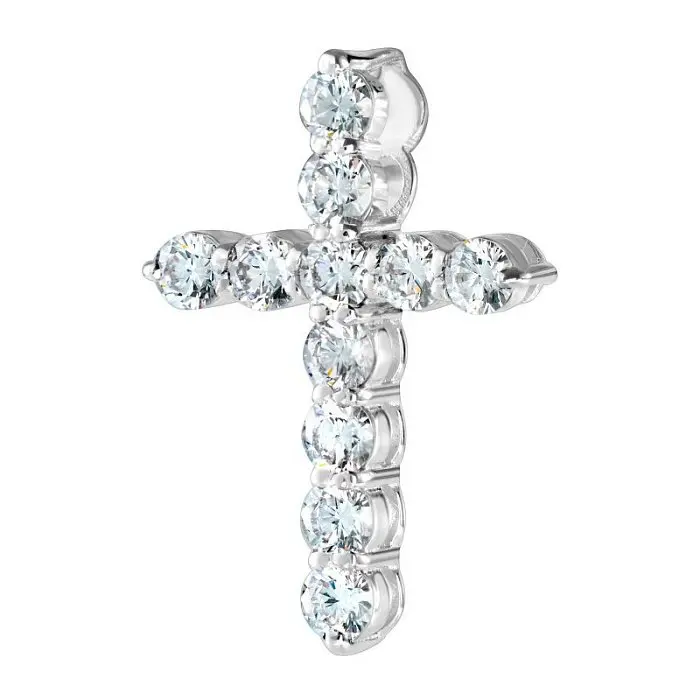 Подвеска декоративный крест из серебра вид 1