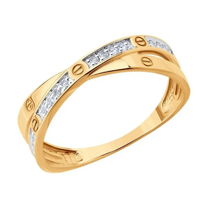 Кольцо декоративное из комбинированного золота