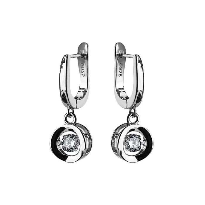 Серьги подвесные из серебра вид 1