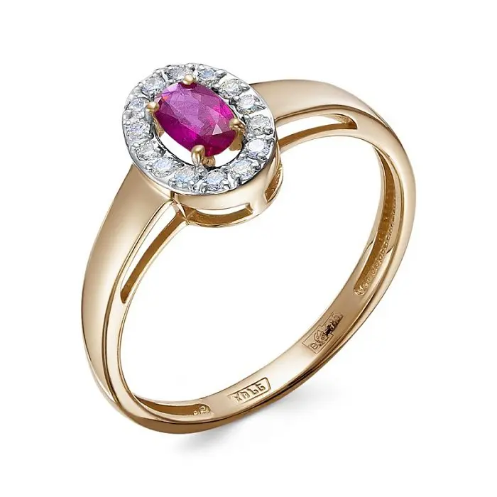 Кольцо декоративное из красного золота