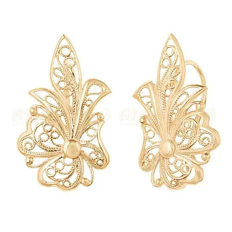 Серьги петельки из красного золота