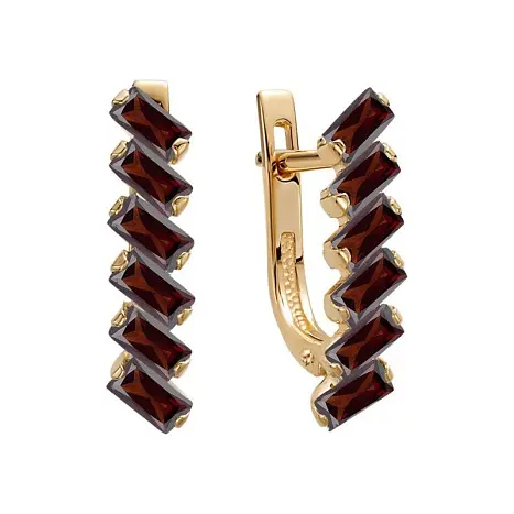 Серьги с английским замком из красного золота