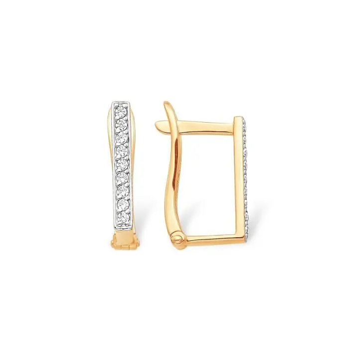 Серьги с английским замком из красного золота