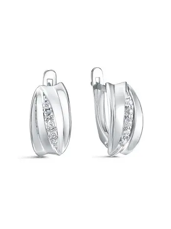 Серьги с английским замком из серебра