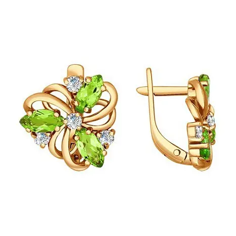 Серьги с английским замком из красного золота