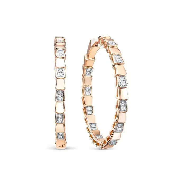 Серьги с английским замком из красного золота