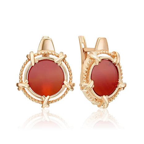 Серьги с английским замком из красного золота