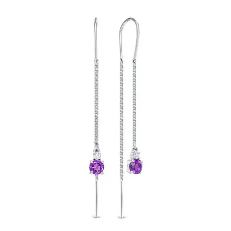 Серьги цепочки из серебра