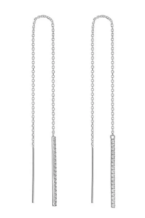 Серьги цепочки из серебра