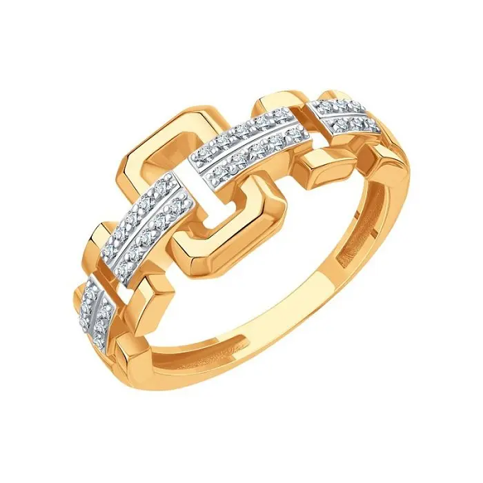 Кольцо декоративное из комбинированного золота