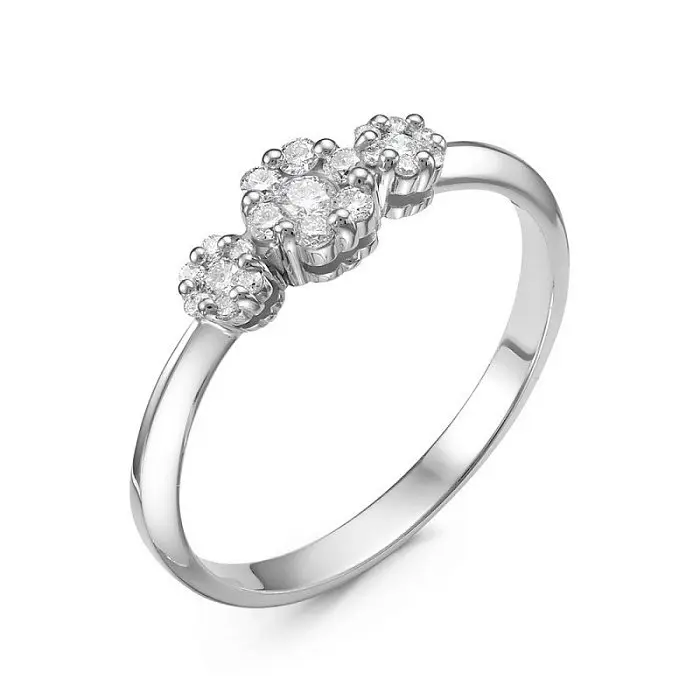 Кольцо декоративное из белого золота