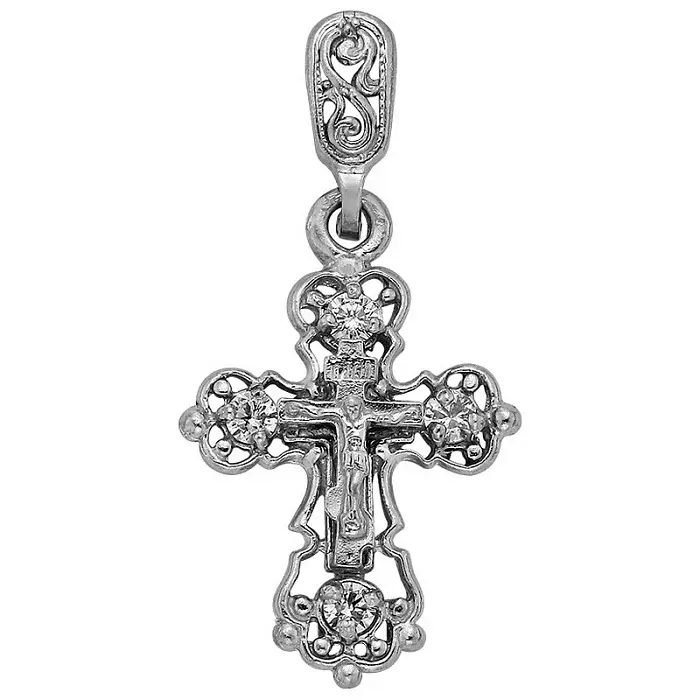 Подвеска крест из серебра