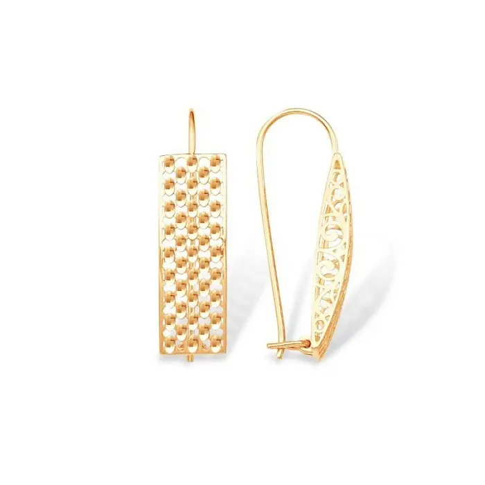 Серьги петельки из красного золота