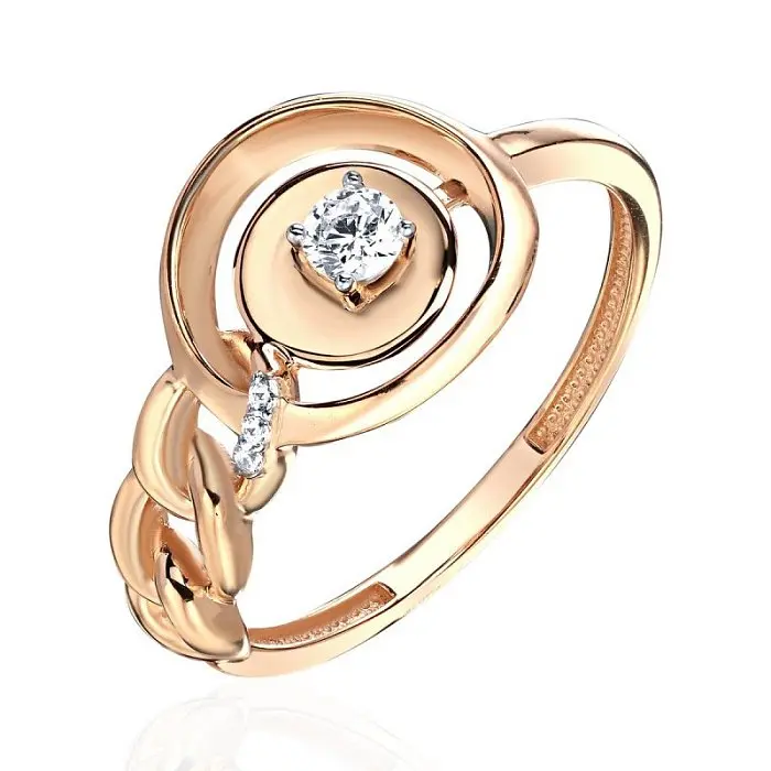 Кольцо декоративное из красного золота