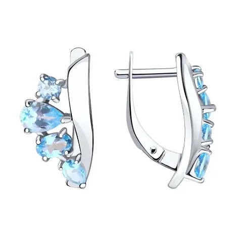 Серьги с английским замком из серебра
