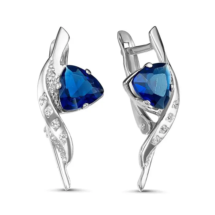 Серьги с английским замком из серебра