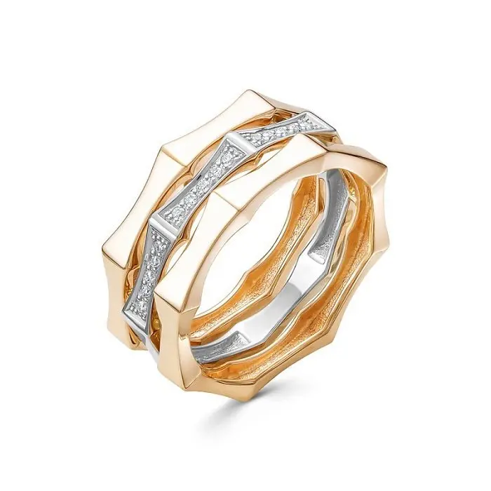 Кольцо декоративное из комбинированного золота