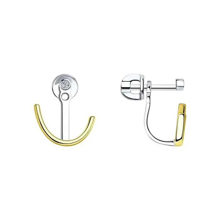 Серьги пуссеты из серебра