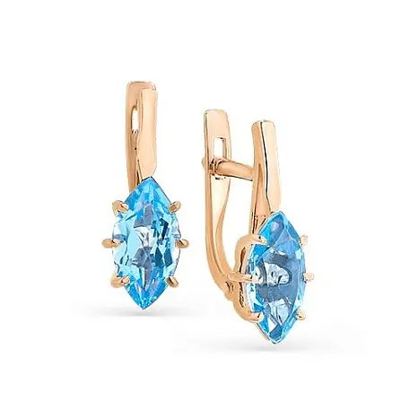 Серьги с английским замком из красного золота