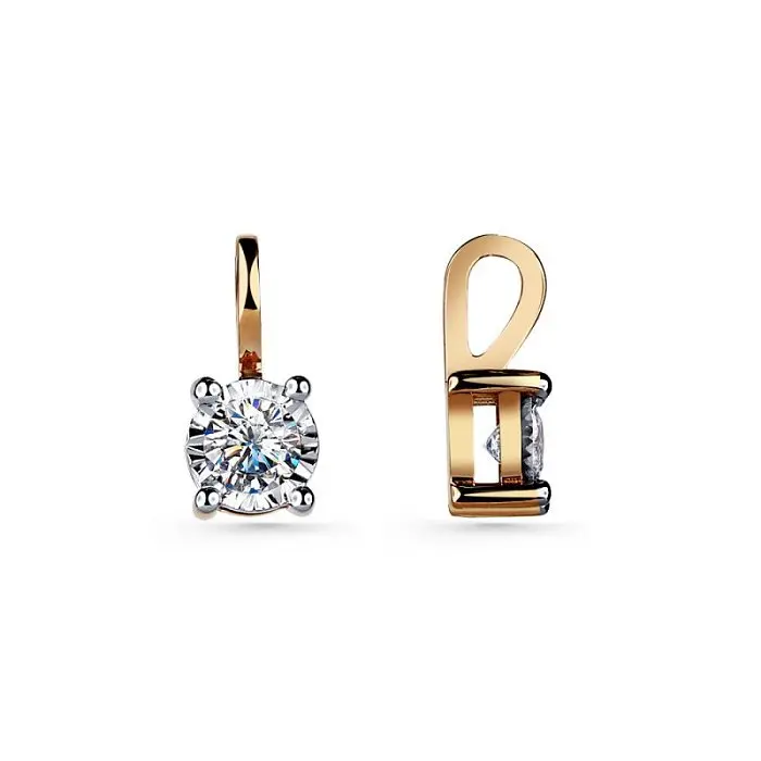 Подвеска бегунок из комбинированного золота