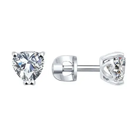 Серьги пуссеты из серебра