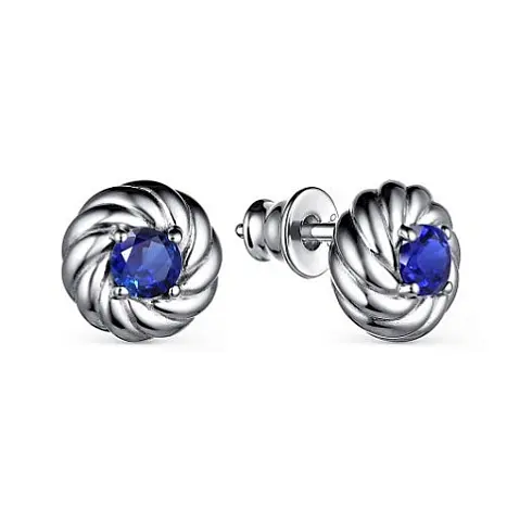 Серьги пуссеты из серебра