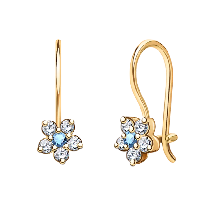 Серьги детские из красного золота