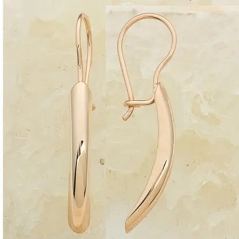 Серьги петельки из красного золота