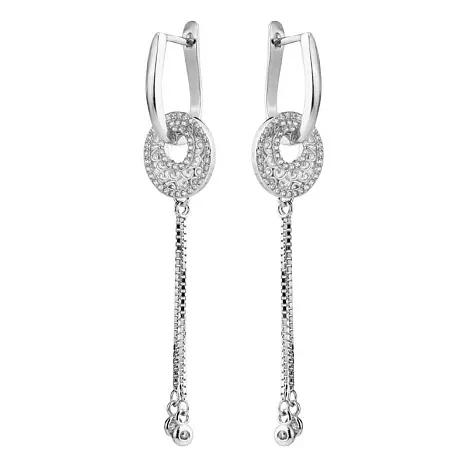 Серьги подвесные из серебра