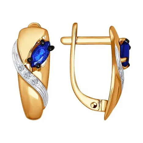 Серьги с английским замком из красного золота