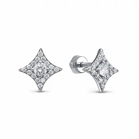 Серьги пуссеты из серебра