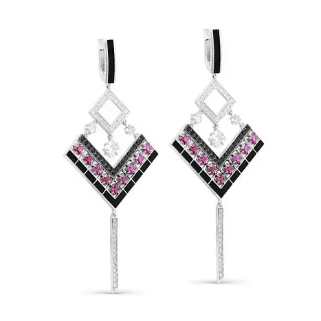 Серьги подвесные из серебра