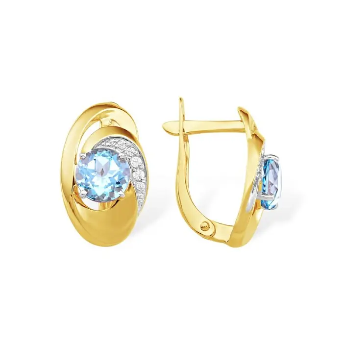 Серьги с английским замком из красного золота