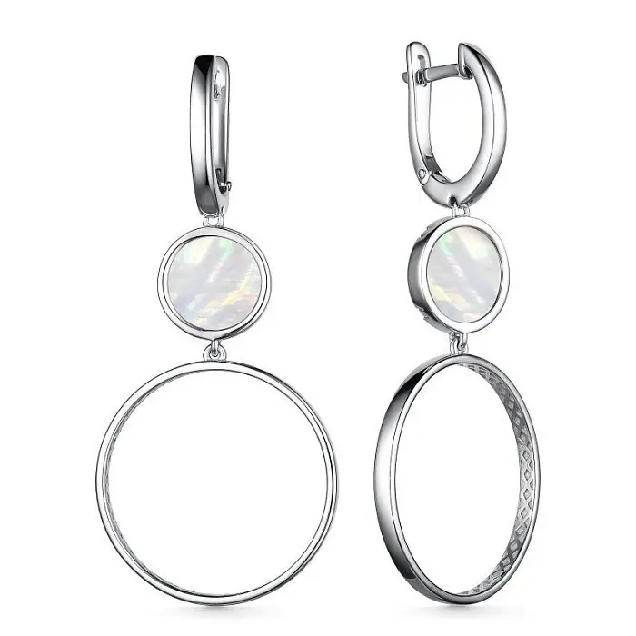 Серьги подвесные из серебра