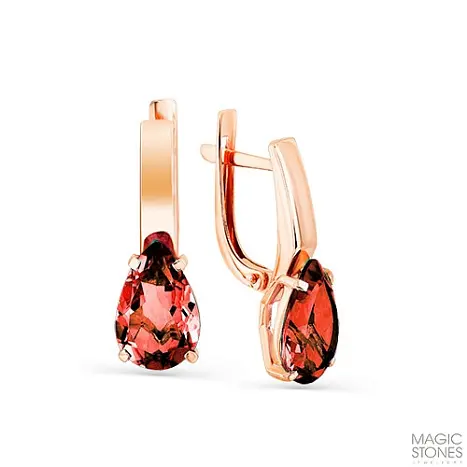 Серьги с английским замком из красного золота