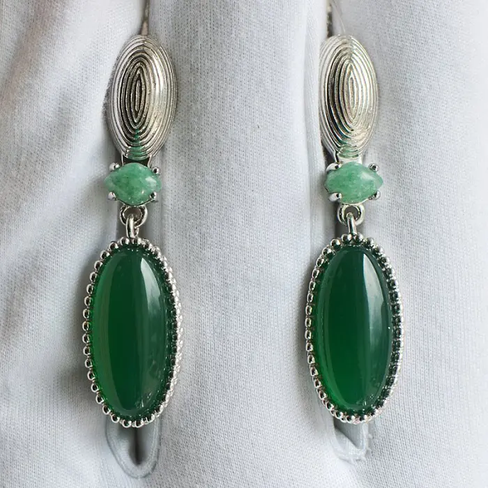 Серьги подвесные из серебра