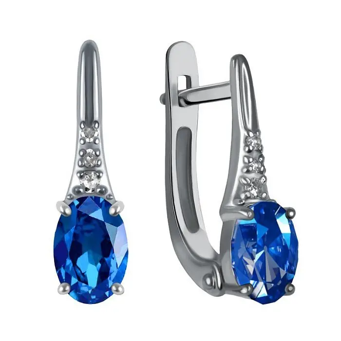 Серьги с английским замком из белого золота